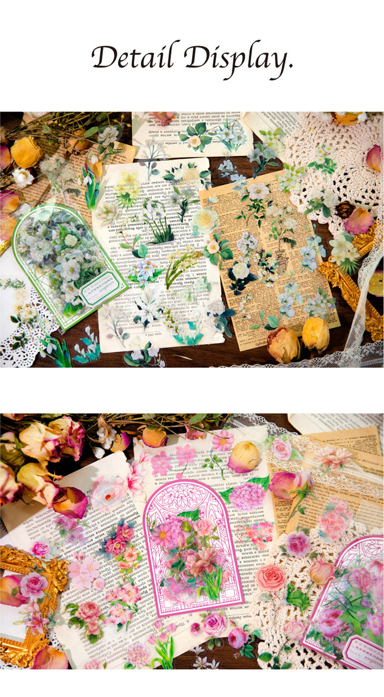 S-10 PET Stickers Flower Season Series Plant and Flower 6 Options