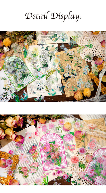 S-10 PET Stickers Flower Season Series Plant and Flower 6 Options