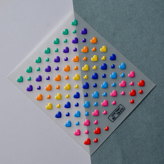 MINI-25 Solid Color Red Heart Stickers3d Adhesive
