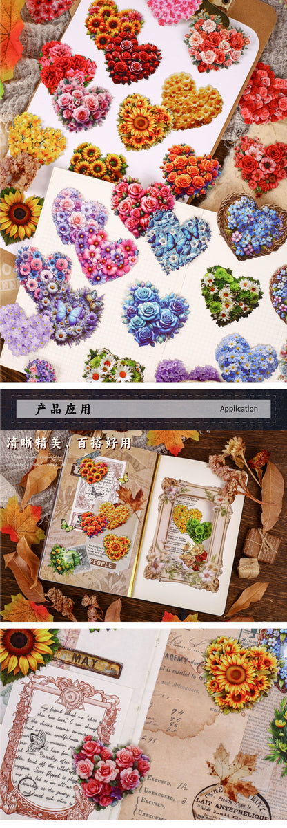 S-36 Heart Flower Series sticker 6Style