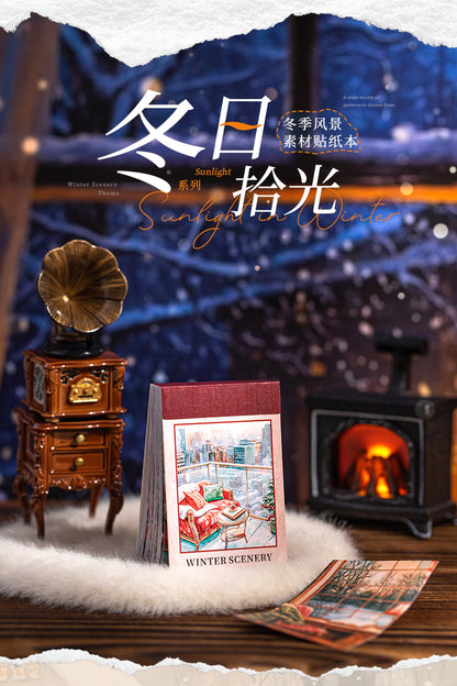 S-18   Sticker Book Winter Light Collection 50Winter Scenery Theme Material 4Style