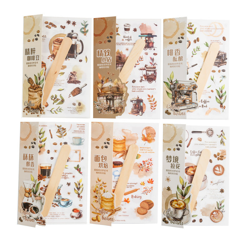 S-22 Coffee Transfer Sticker Hazy Coffee Fragrance Dream Series  6Style