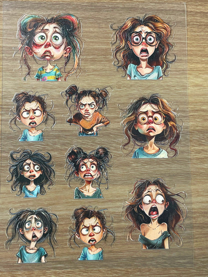 E-81 Mood Swing 3D Embossed sticker 1 piece