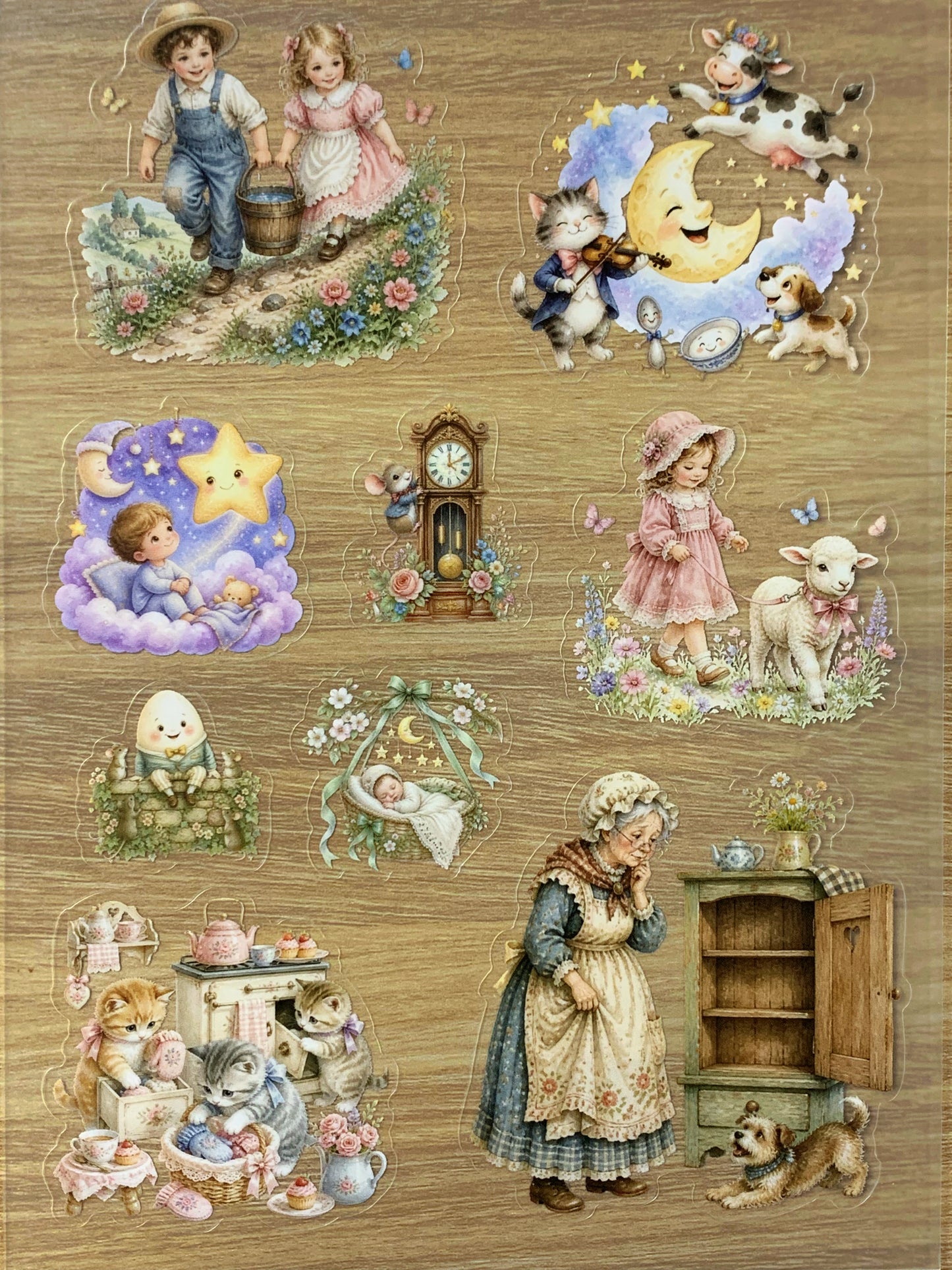 S42 Nursery Rhyme Dreams  sticker pet precut A5 size 3 pieces