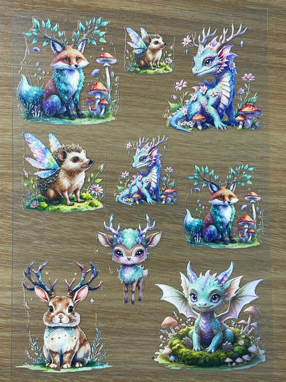E-57 Animal Fairy 3D Embossed sticker 1 piece