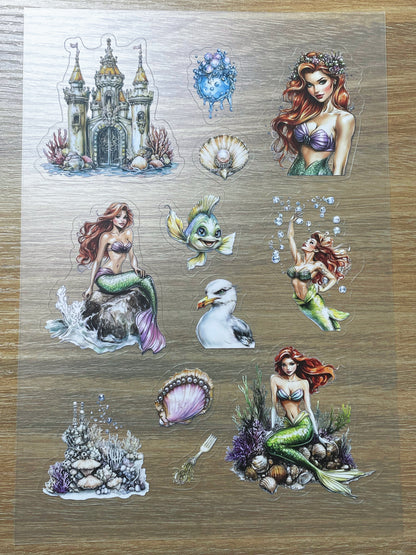 S116 The Little Mermaid sticker pet precut A5 size 4 pieces