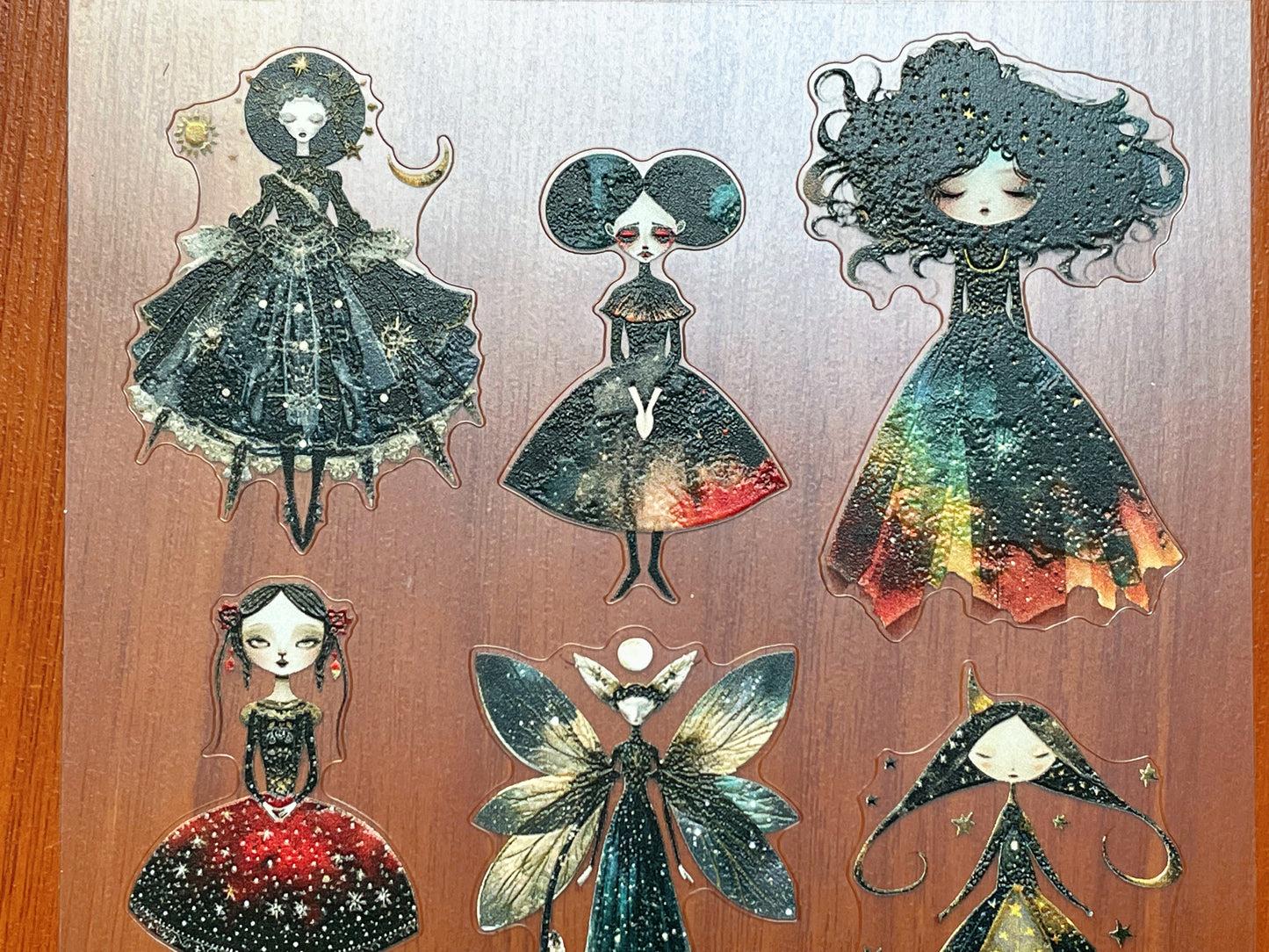 E-133 Sun-Moon Fairies 3D Embossed sticker 1 piece