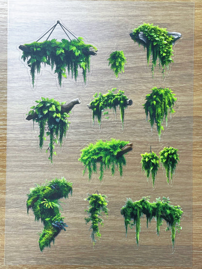 S75 Forest Trailing Vines  sticker pet precut A5 size 2 pieces