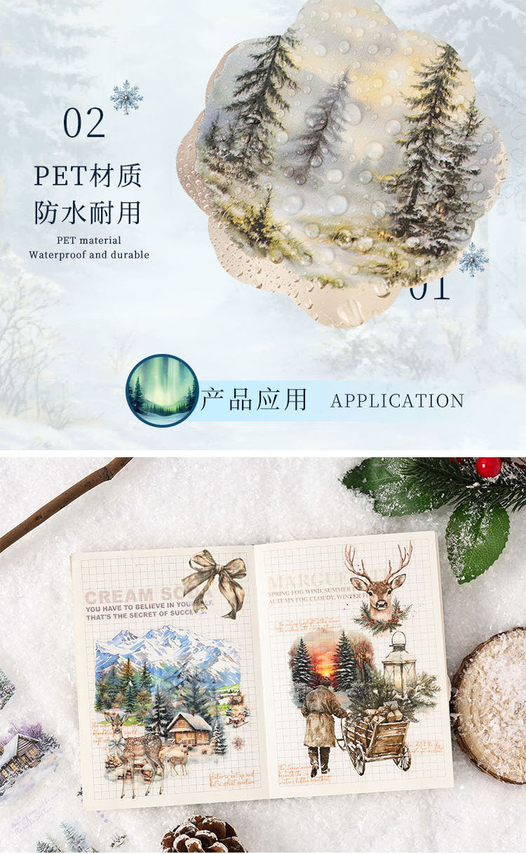 S-42 Dark Phantom Cloud Snow Series Sticker Tape Winter Theme Landscaping 6Style