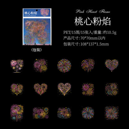 S-16 Dark Phantom PET Sticker package Gorgeous Fireworks Painting Series