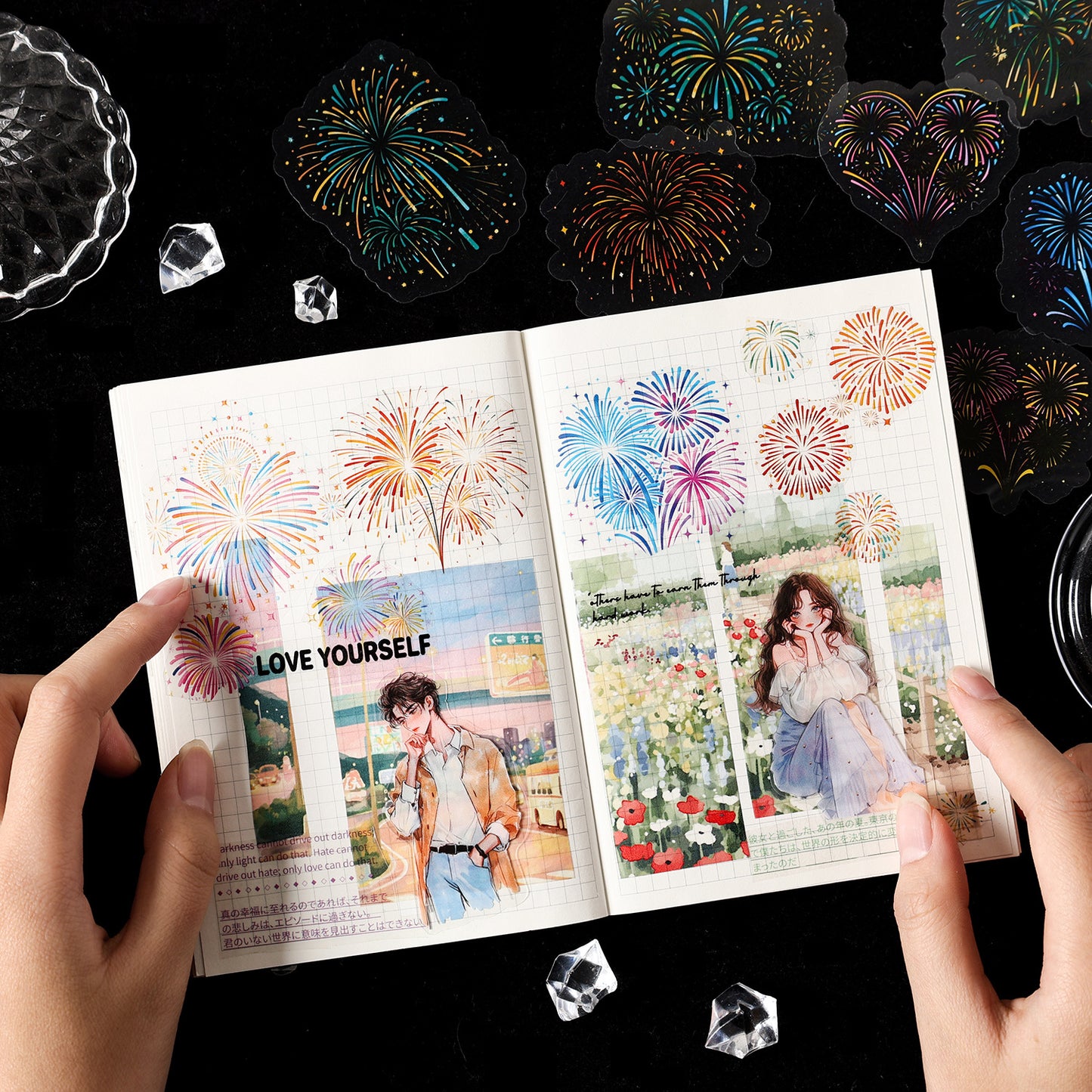 S-16 Dark Phantom PET Sticker package Gorgeous Fireworks Painting Series