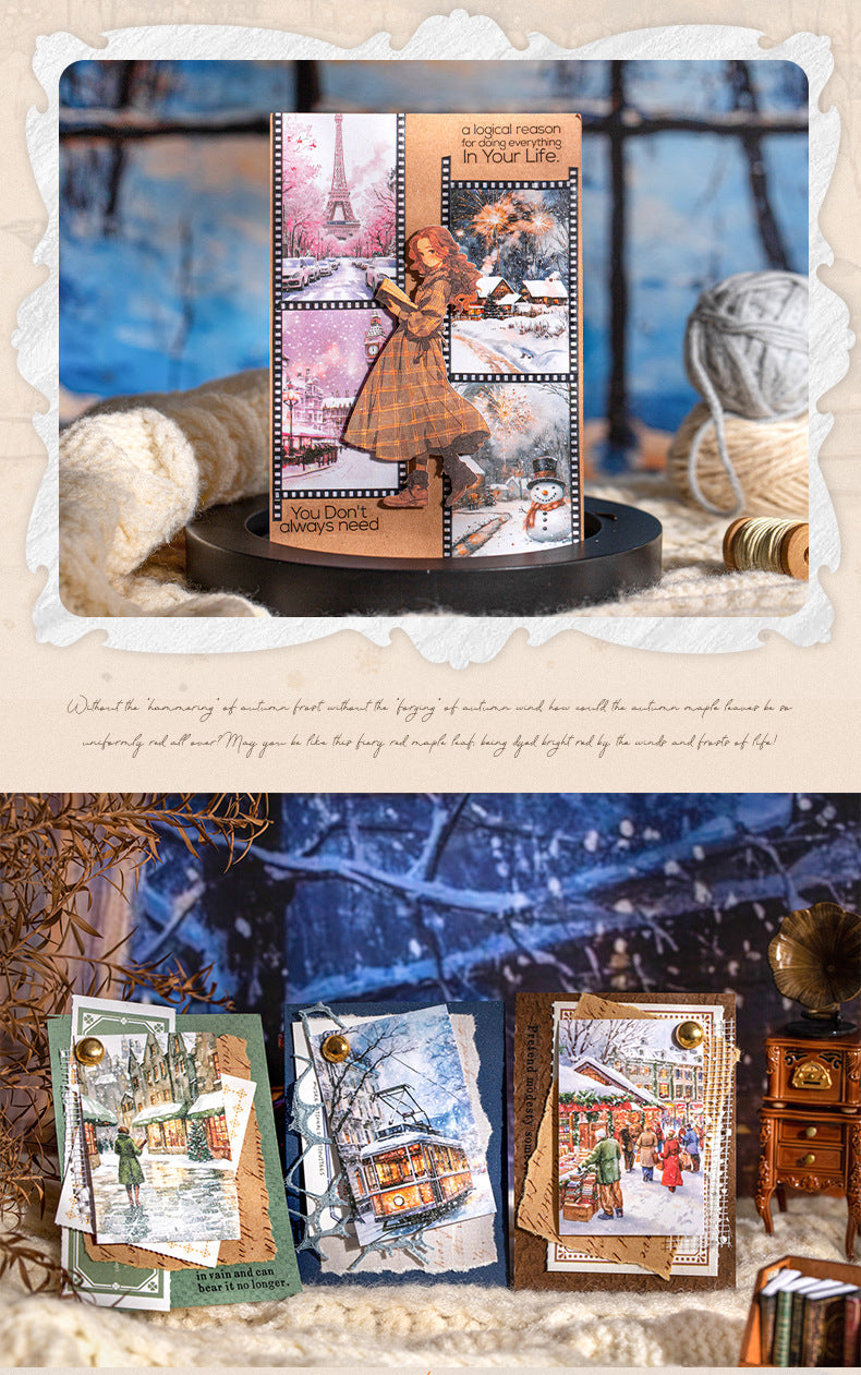 S-18   Sticker Book Winter Light Collection 50Winter Scenery Theme Material 4Style
