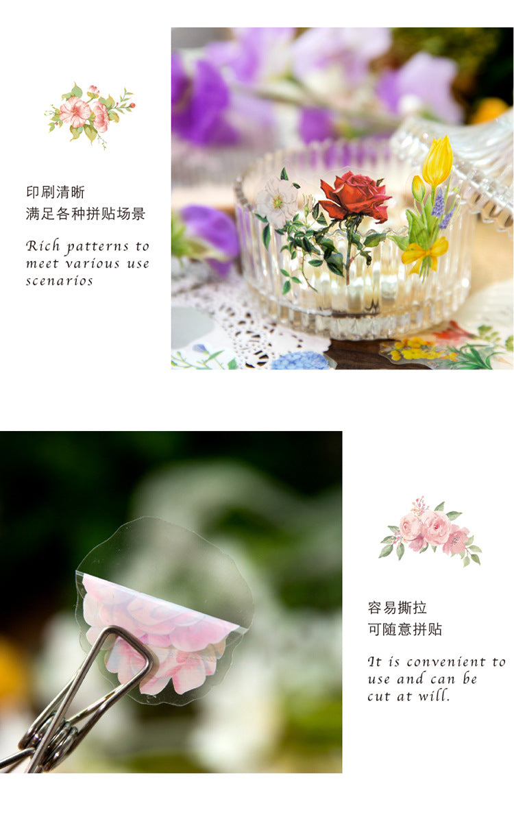 S-10 PET Stickers Flower Season Series Plant and Flower 6 Options