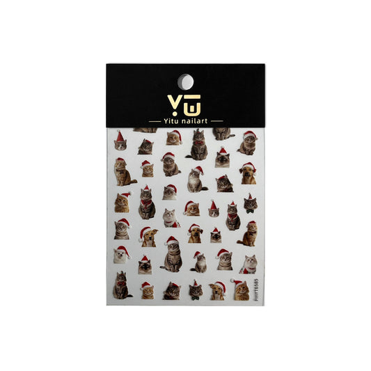 mini-6 Christmas Realistic Cat Stickers