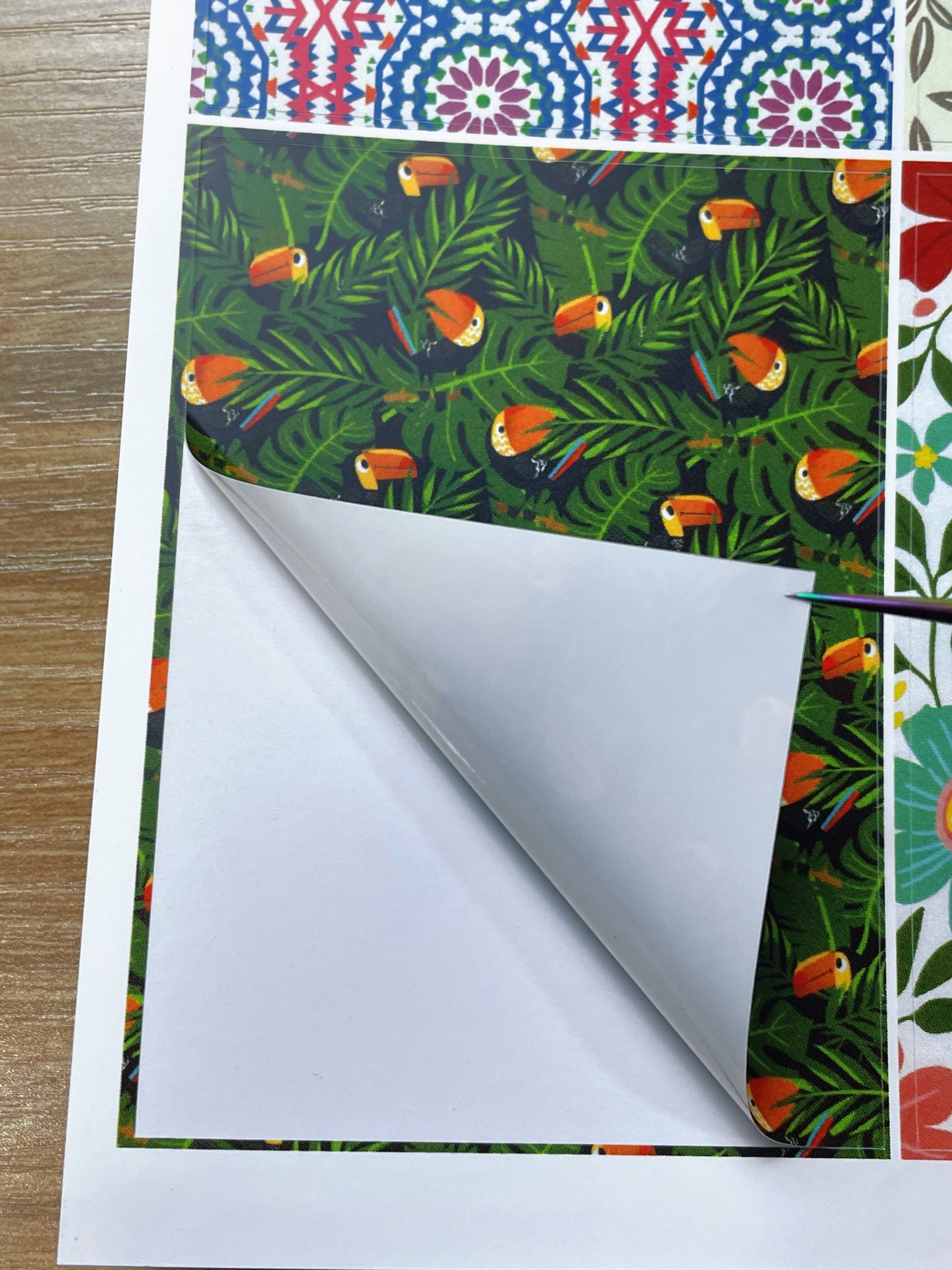 A-125  ATC background precut sticker  A4 size（1Piece)