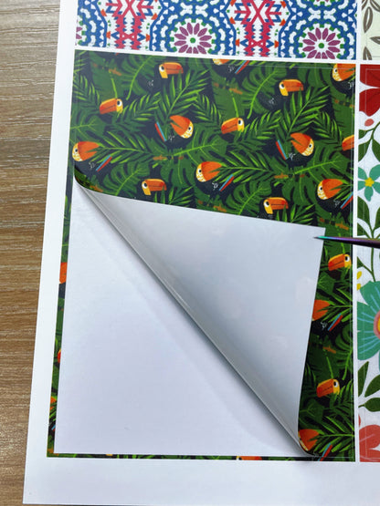 A-125  ATC background precut sticker  A4 size（1Piece)