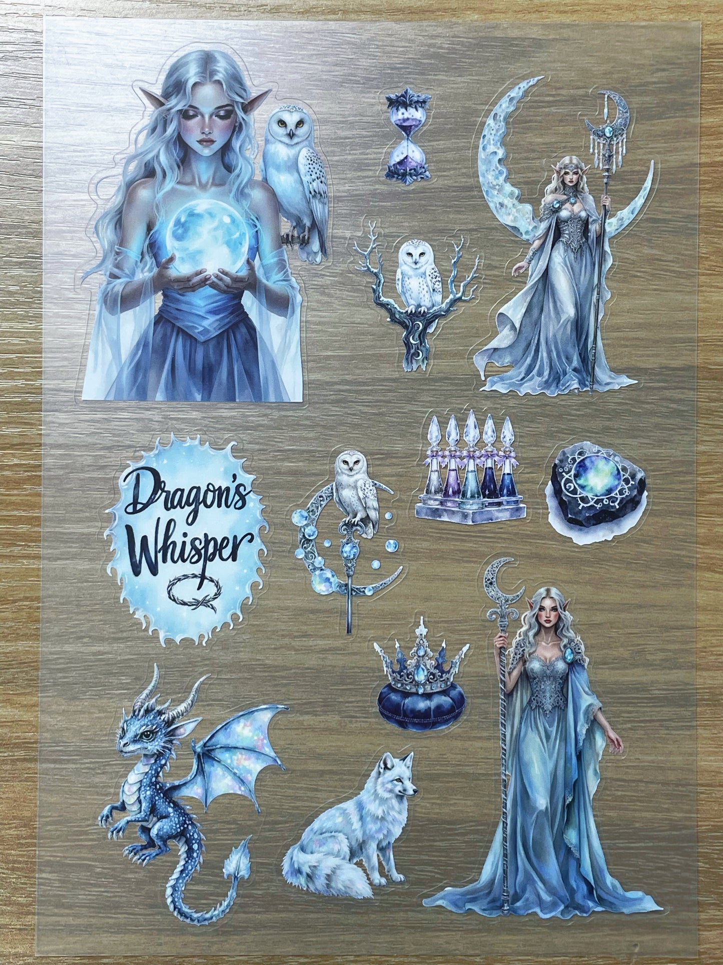 S76 Moon Blue Grimoire sticker pet precut A5 size 6 pieces