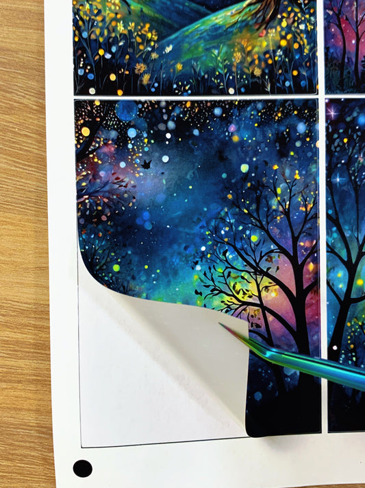A-030  ATC background precut sticker  A4 size（1Pieces)