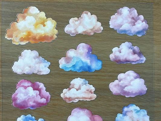 E-82 Sky Marshmallows 3D Embossed sticker 1 piece