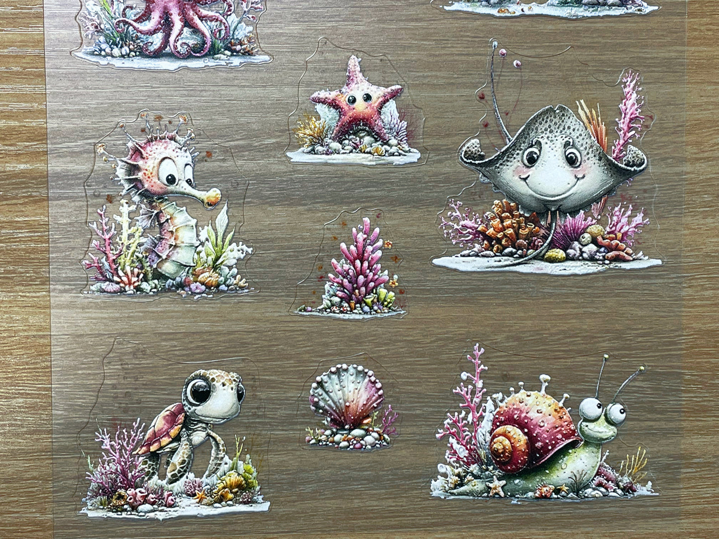 E-150 Cute Ocean Crew  3D Embossed sticker 1 piece