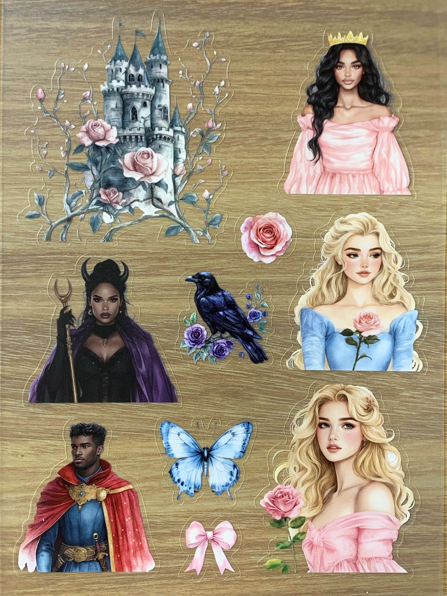 S43 Sleeping Beauty  sticker pet precut A5 size 7 pieces