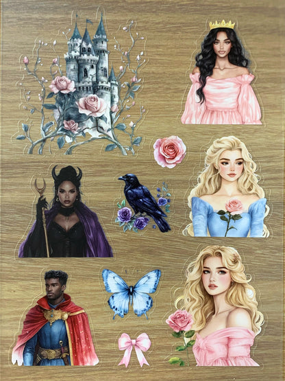 S43 Sleeping Beauty  sticker pet precut A5 size 7 pieces