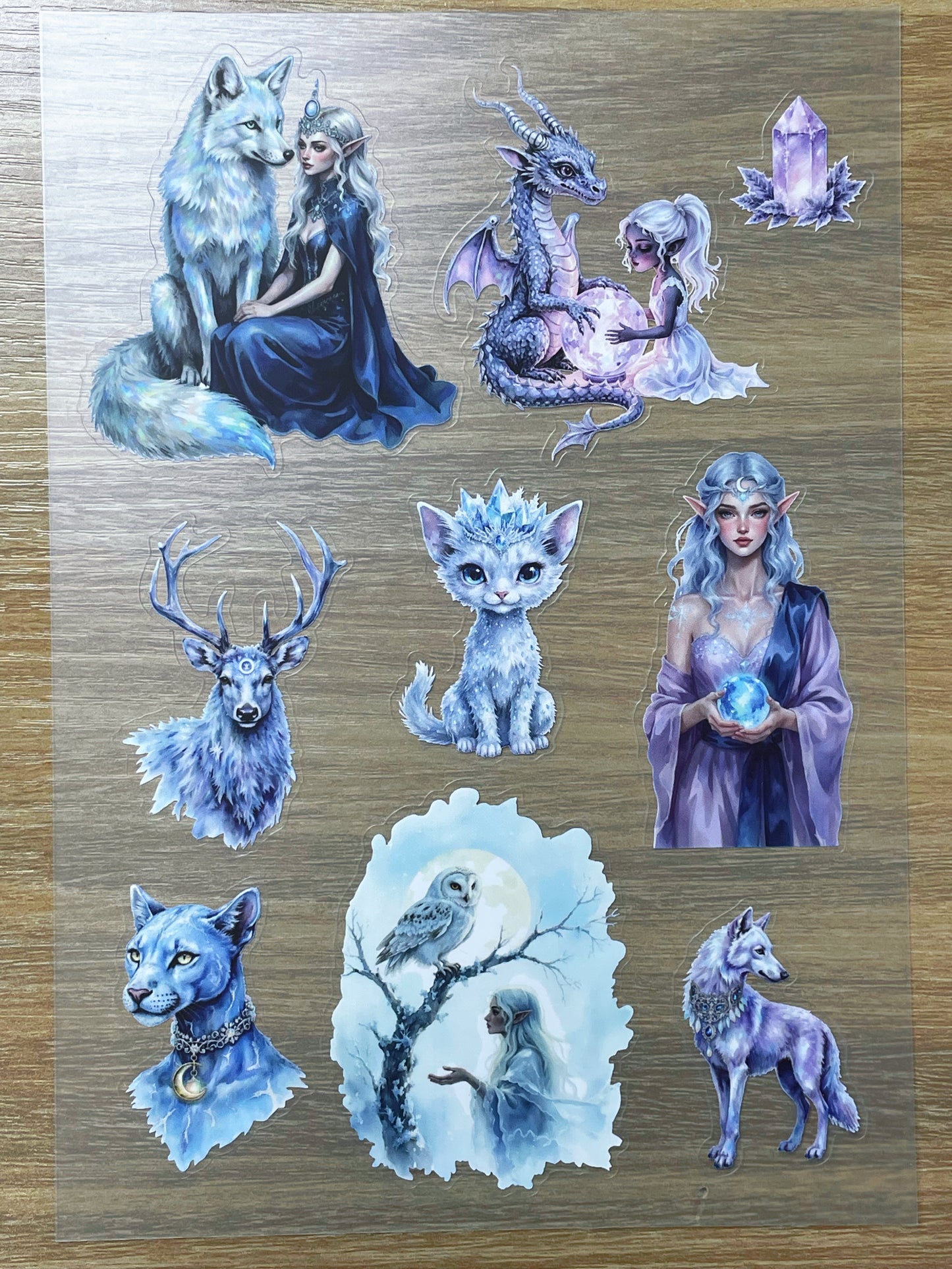 S76 Moon Blue Grimoire sticker pet precut A5 size 6 pieces
