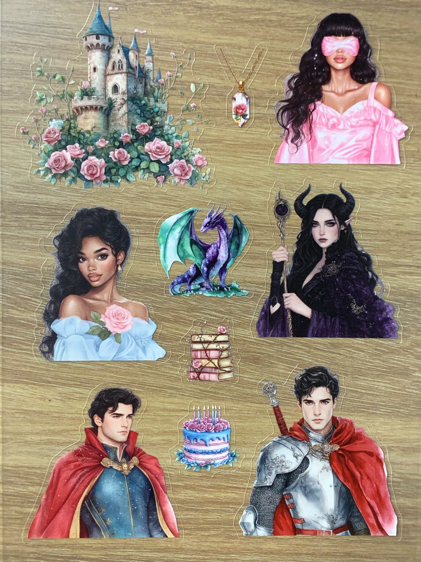 S43 Sleeping Beauty  sticker pet precut A5 size 7 pieces