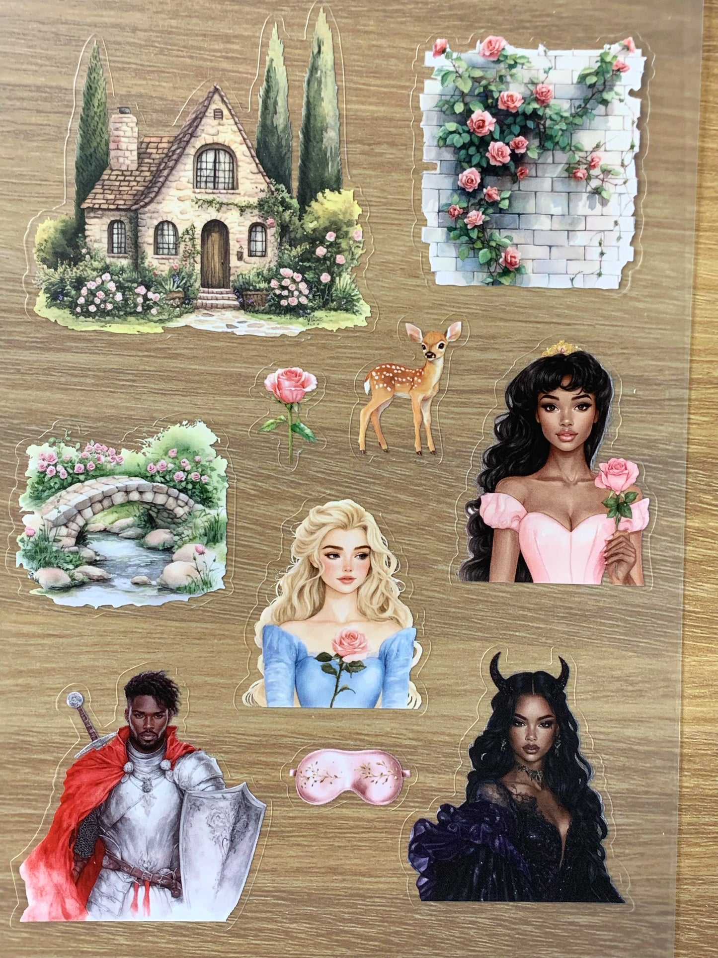 S43 Sleeping Beauty  sticker pet precut A5 size 7 pieces