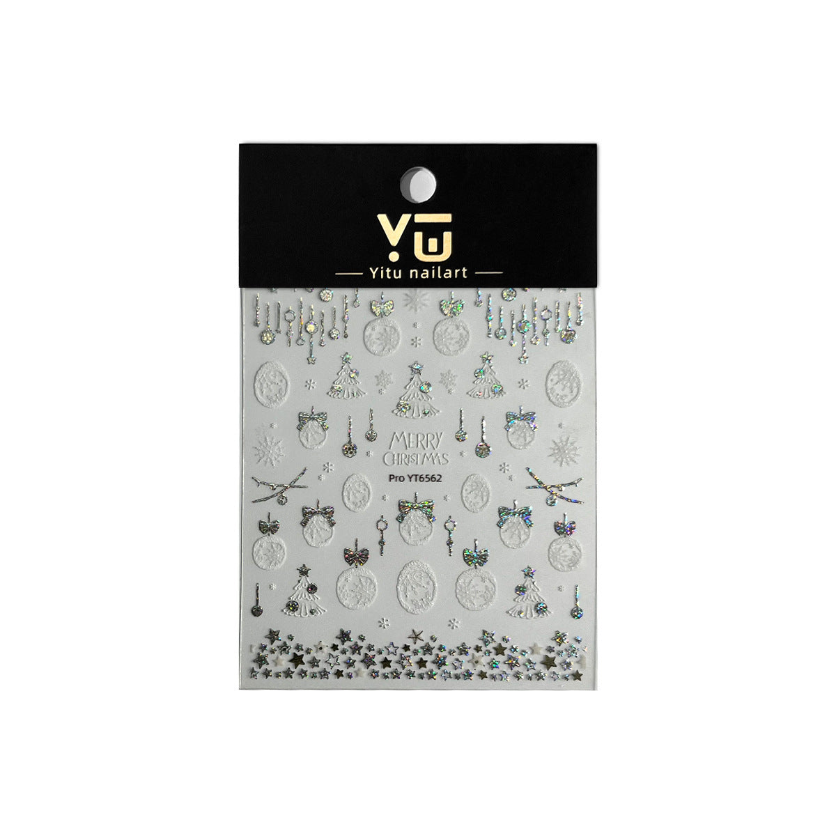 mini-8 Embossed Christmas Snowflake Ball Stickers