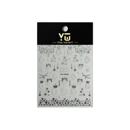 mini-8 Embossed Christmas Snowflake Ball Stickers