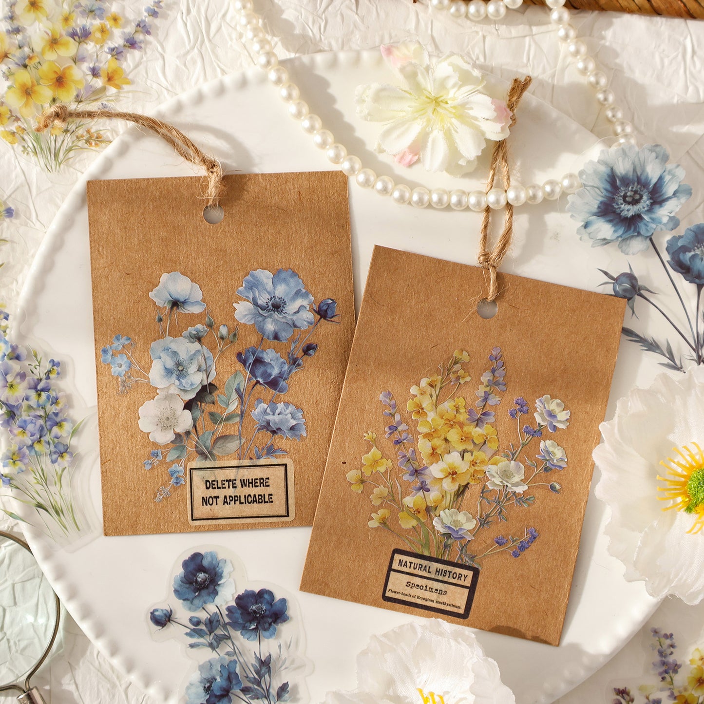 S-41 Flower Series Floral Journal Decoration Collage Material Base Stickers