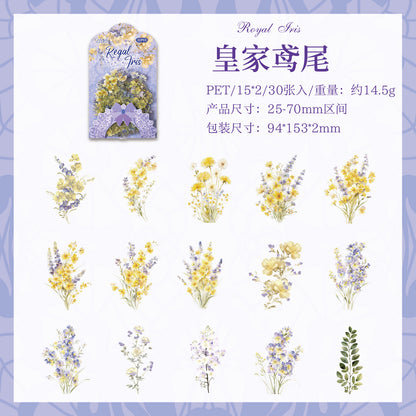 S-41 Flower Series Floral Journal Decoration Collage Material Base Stickers