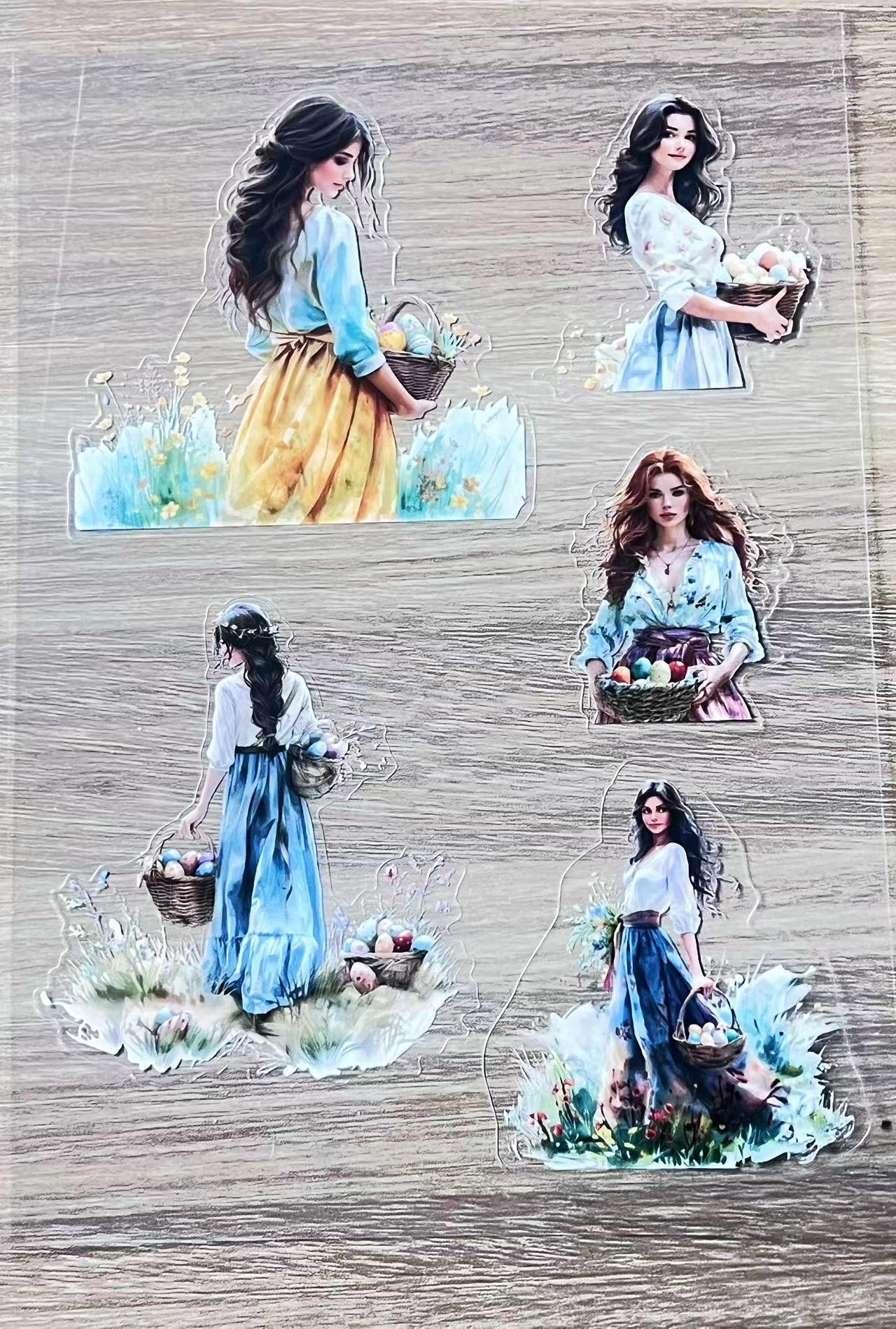 S7 Easter Bascket girl pet precut A5 size 3 pieces
