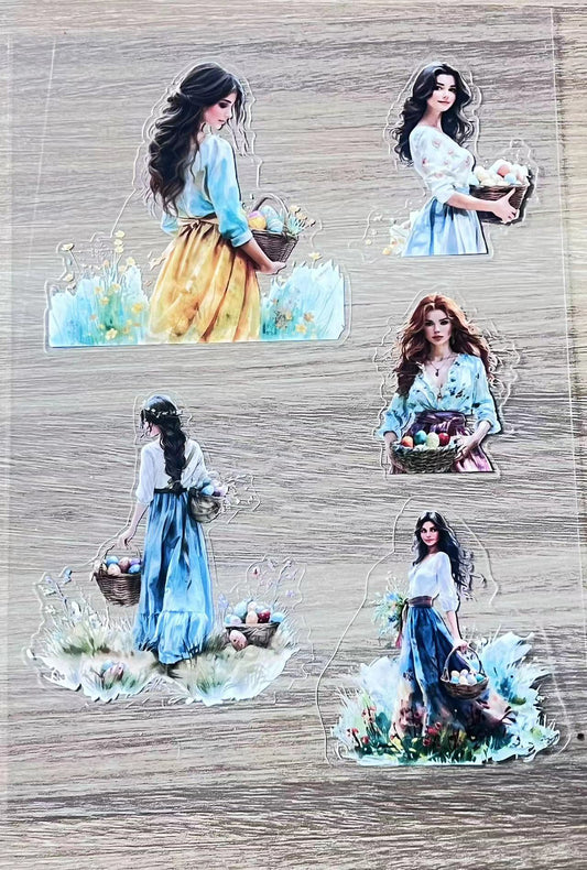 S7 Easter Bascket girl pet precut A5 size 3 pieces