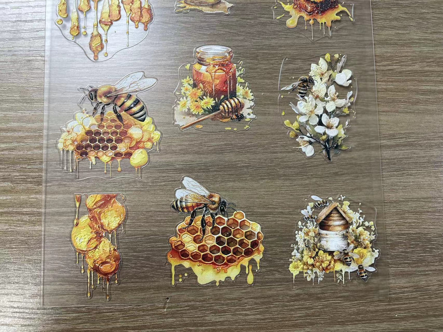 E-5 Honey BeeEmbossed stickers