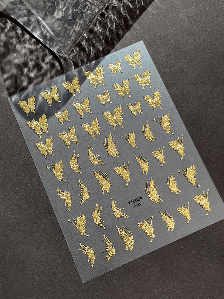 MINI-13 Silver Butterfly Stickers