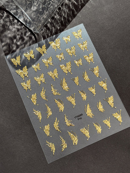 MINI-13 Silver Butterfly Stickers