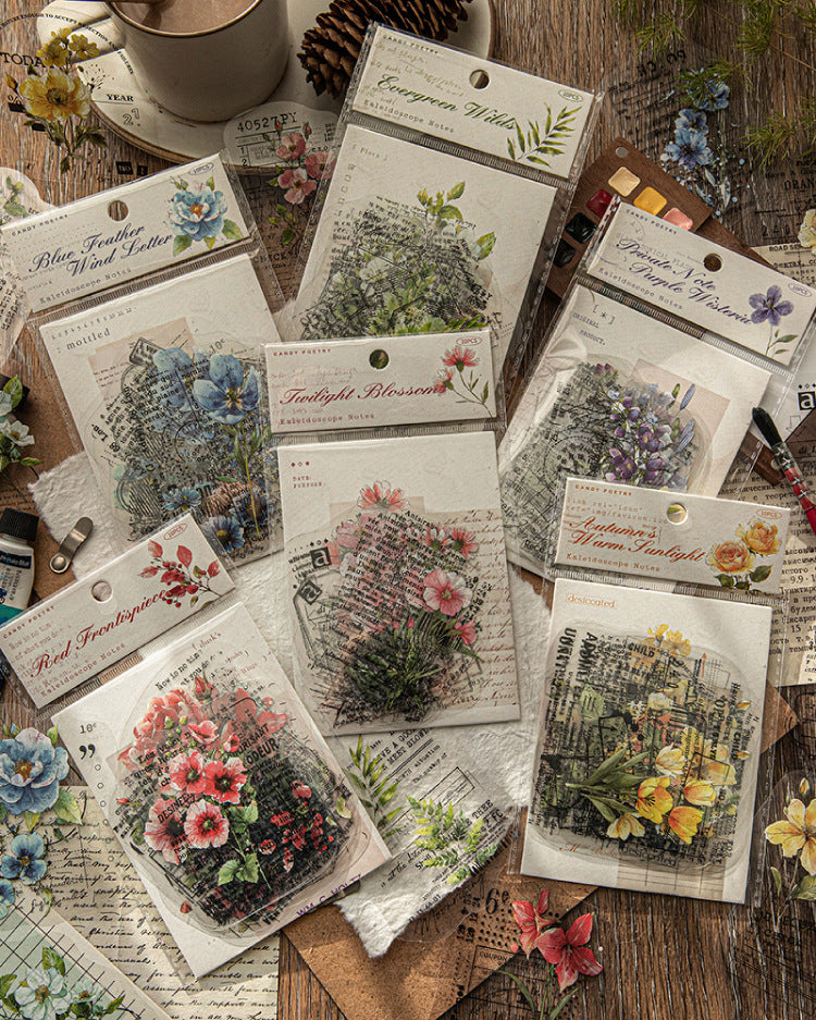 S-44  Kaleidoscope Notes Series Vintage Floral Landscaping Theme 6Style