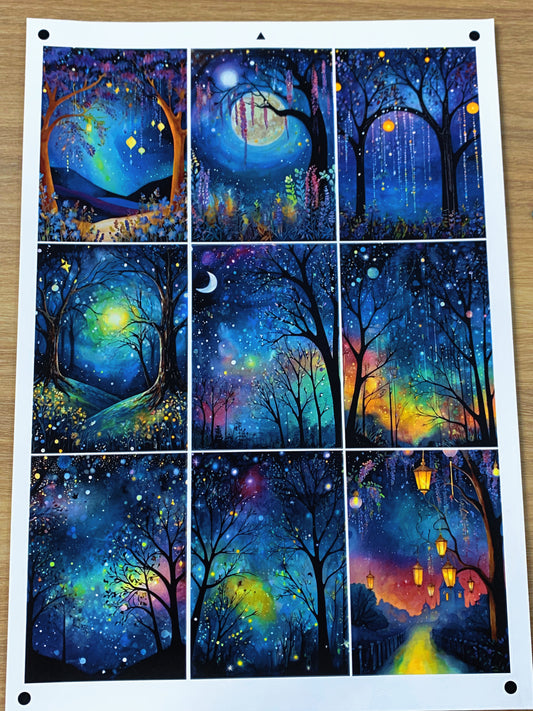 A-030  ATC background precut sticker  A4 size（1Pieces)
