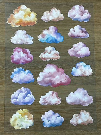 E-82 Sky Marshmallows 3D Embossed sticker 1 piece