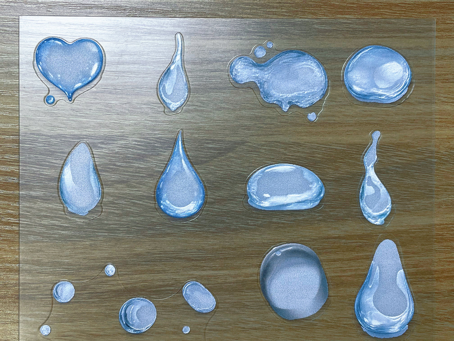 E-108 Clear Dew Drops 3D Embossed sticker 1 piece