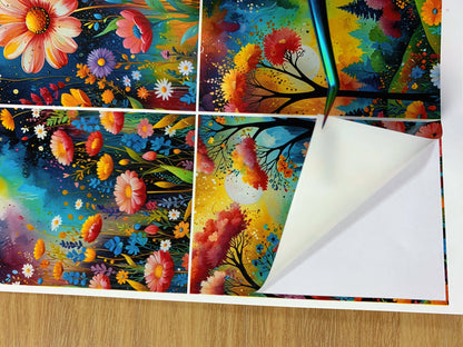 A-038  ATC background precut sticker  A4 size（1Pieces)