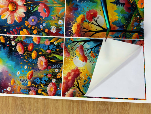 A-038  ATC background precut sticker  A4 size（1Pieces)