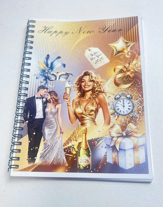 Sticker Book-4 New Year Sticker Book (10 pieces pet precut and 10 pieces washi background stickers)