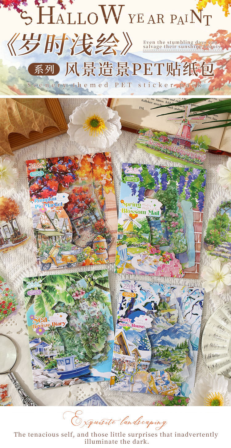 S-49  Seasonal Light Painting Series Sticker Pack 4Style