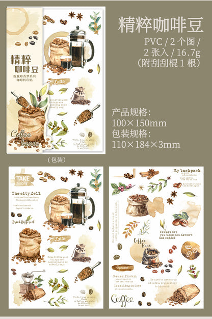 S-22 Coffee Transfer Sticker Hazy Coffee Fragrance Dream Series  6Style