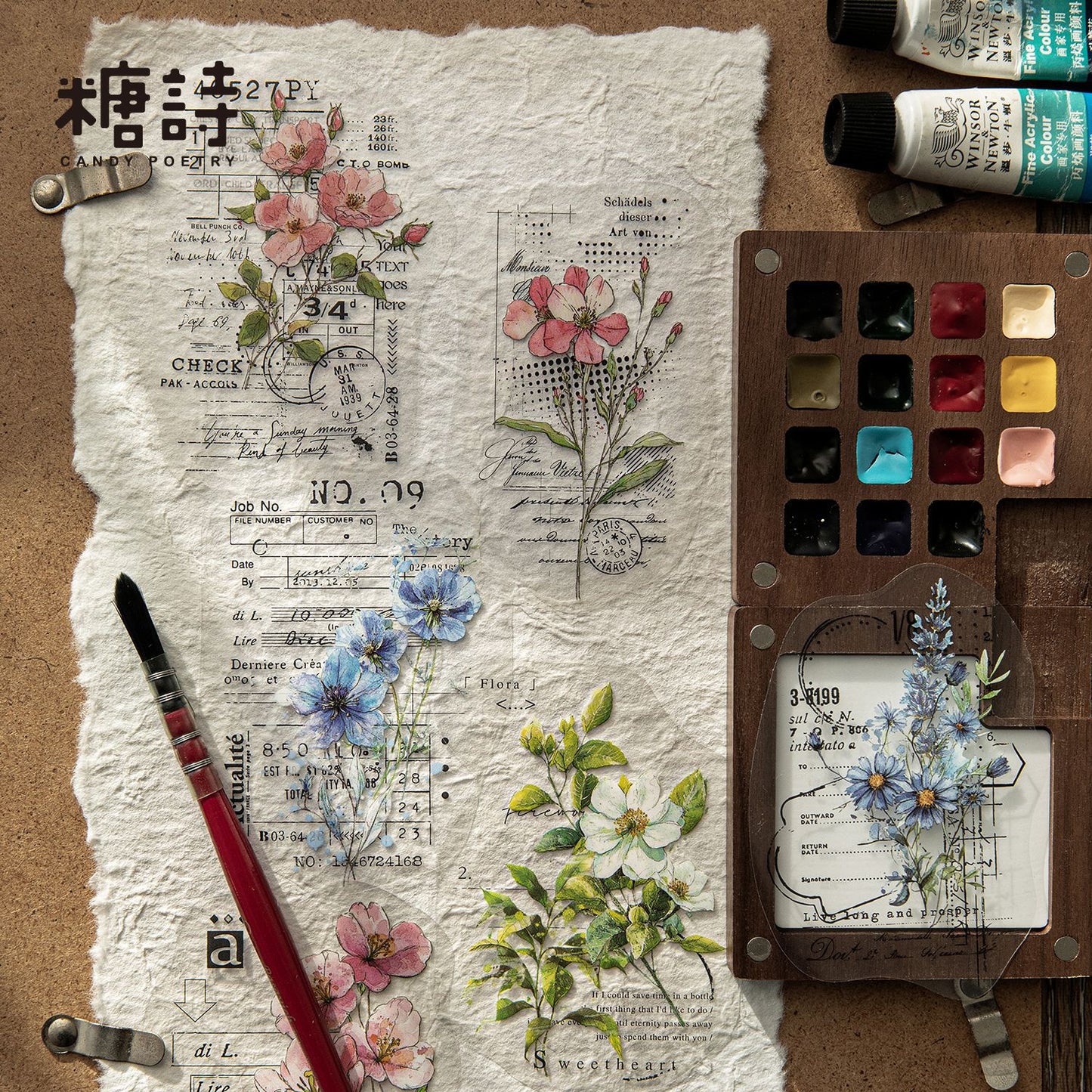 S-44  Kaleidoscope Notes Series Vintage Floral Landscaping Theme 6Style