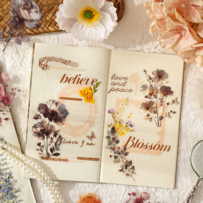S-41 Flower Series Floral Journal Decoration Collage Material Base Stickers