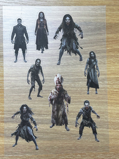 S62 Undead Zombie  sticker pet precut A5 size 3 pieces